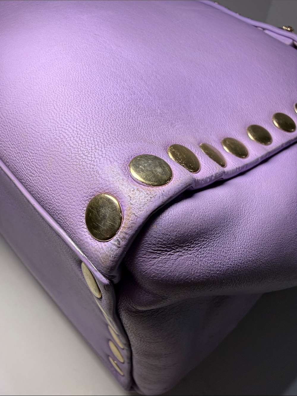 Versace Medusa Stud Leather Tote – Lavender/Lilac - Picture 8 of 16
